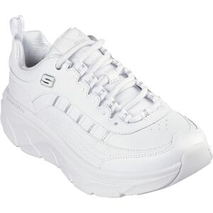 Skechers Women's D'Lux Walker 2.0 Golden Step Sneaker, White Leather/Silver Trim, 3 UK Skechers Women's D'Lux Walker 2.0 Golden Step Sneaker, White Leather/Silver Trim, 3 UK