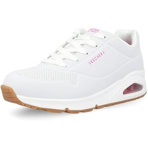 Skechers Women's Uno Stand on Air Sneaker, White Pu H Pink Trim, 5 UK Skechers Women's Uno Stand on Air Sneaker, White Pu H Pink Trim, 5 UK