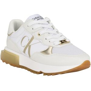 Calvin Klein Women's Magalee Sneaker, White/Gold 142, 8 UK Calvin Klein Women's Magalee Sneaker, White/Gold 142, 8 UK