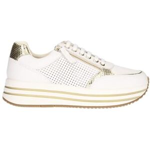 Geox Women's D Kency E Sneaker, White Lt Gold, 4 UK Geox Women's D Kency E Sneaker, White Lt Gold, 4 UK