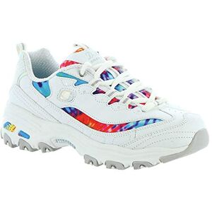 Skechers Women's D'lites Summer Fiesta Trainers, White Leather Multi Mesh White Trim, 4 UK Skechers Women's D'lites Summer Fiesta Trainers, White Leather Multi Mesh White Trim, 4 UK