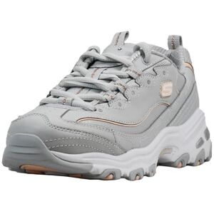 Skechers Women's D'lites Me Time Wide Fashion Sneaker, Grey White, 7 UK Skechers Women's D'lites Me Time Wide Fashion Sneaker, Grey White, 7 UK