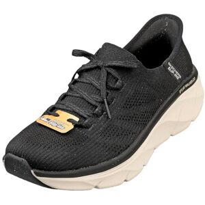 Skechers Women's D'Lux Walker 2.0 Thrill Movement Slip-On Sneakers, Black Knit/Tan Trim, 3 UK Skechers Women's D'Lux Walker 2.0 Thrill Movement Slip-On Sneakers, Black Knit/Tan Trim, 3 UK