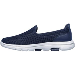 Skechers Women's GO Walk 5 Slip On Trainers, Navy Textile White, 4 UK Wide Skechers Women's GO Walk 5 Slip On Trainers, Navy Textile White, 4 UK Wide