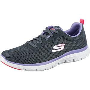 Skechers Women's Flex Appeal 4.0 Brilliant View Sneaker, Charcoal Mesh Lavender Trim, 5.5 UK Skechers Women's Flex Appeal 4.0 Brilliant View Sneaker, Charcoal Mesh Lavender Trim, 5.5 UK