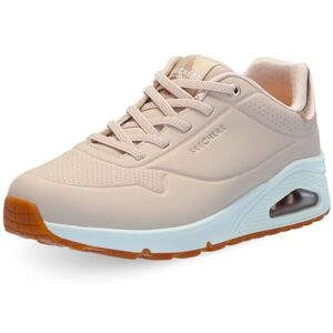 Skechers Women's Uno Shimmer Away Sneaker, Nude Durabuck/Rosegold Duraleather/Mesh Tri, 6.5 UK Skechers Women's Uno Shimmer Away Sneaker, Nude Durabuck/Rosegold Duraleather/Mesh Tri, 6.5 UK