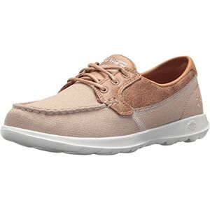 Skechers Women's Go Walk Lite Coral Boat Shoes, Natural Textile/ White Trim, 4 UK Skechers Women's Go Walk Lite Coral Boat Shoes, Natural Textile/ White Trim, 4 UK