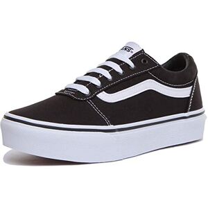 Vans Women's Ward Platform Canvas Sneaker, Canvas Black White, 2.5 UK Vans Women's Ward Platform Canvas Sneaker, Canvas Black White, 2.5 UK