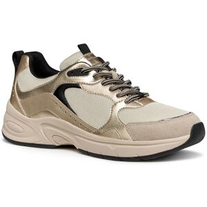 Geox Womens Dzarvia Sneaker, Beige, 2.5 UK Geox Womens Dzarvia Sneaker, Beige, 2.5 UK