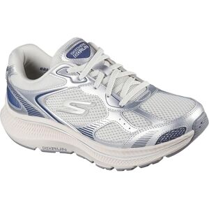 Skechers Women's Go Run Consistent 2.0 Volt Sneaker, Silver Leather/Navy Trim, 4 UK Skechers Women's Go Run Consistent 2.0 Volt Sneaker, Silver Leather/Navy Trim, 4 UK