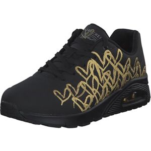 Skechers Women's Uno Golden Heart Sneaker, Black Durabuck/Gold Mylar Embroidery, 3.5 UK Skechers Women's Uno Golden Heart Sneaker, Black Durabuck/Gold Mylar Embroidery, 3.5 UK