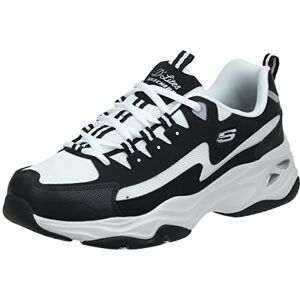 Skechers Women's D'lites 4.0 Sneaker, Black Leather White Mesh Trim, 4.5 UK Skechers Women's D'lites 4.0 Sneaker, Black Leather White Mesh Trim, 4.5 UK