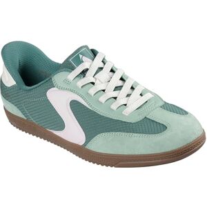 Skechers Women's Hotshot Everyday Ease Sneaker, Green Nylon/Leather/Pink Trim, 3 UK Skechers Women's Hotshot Everyday Ease Sneaker, Green Nylon/Leather/Pink Trim, 3 UK