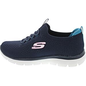 Skechers Womens Summits Top Player Sneaker, Navy Knit Teal Pink Trim, 5 UK Skechers Womens Summits Top Player Sneaker, Navy Knit Teal Pink Trim, 5 UK