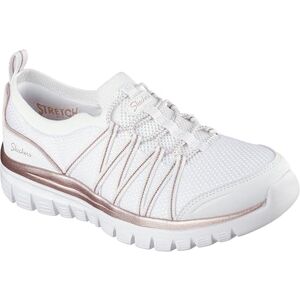 Skechers Women's Graceful Purecrush Slip-On Sneakers, White Rose Gold Knit, 3 UK Skechers Women's Graceful Purecrush Slip-On Sneakers, White Rose Gold Knit, 3 UK