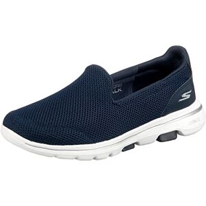 Skechers Women's GO Walk 5 Slip On Trainers, Navy Textile White, 3 UK Skechers Women's GO Walk 5 Slip On Trainers, Navy Textile White, 3 UK