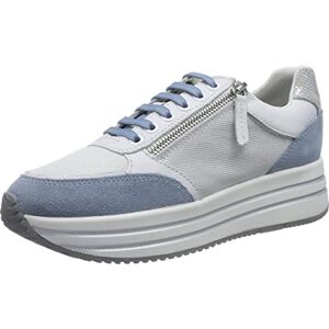Geox Women's D Kency Sneaker, White Lt Sky, 4 UK Geox Women's D Kency Sneaker, White Lt Sky, 4 UK