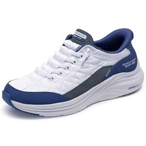 Skechers Women's Contour Foam Sneaker, White Mesh/Navy Duraleather/Leather/Trim, 3 UK Skechers Women's Contour Foam Sneaker, White Mesh/Navy Duraleather/Leather/Trim, 3 UK