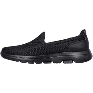 Skechers Women's GO Walk 5 Slip On Trainers, Black Textile Trim, 4 UK Wide Skechers Women's GO Walk 5 Slip On Trainers, Black Textile Trim, 4 UK Wide