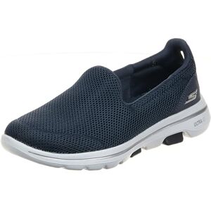 Skechers Women's GO Walk 5 Slip On Trainers, Navy Textile White, 10 UK Wide Skechers Women's GO Walk 5 Slip On Trainers, Navy Textile White, 10 UK Wide