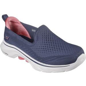 Skechers Women's Go Walk 7 Vina Sneaker, Navy Textile/Coral Trim, 8 UK Skechers Women's Go Walk 7 Vina Sneaker, Navy Textile/Coral Trim, 8 UK