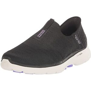 Skechers Women's GO Walk 6 Fabulous View Sneaker, Black Textile/Lavender Trim, 8 UK Skechers Women's GO Walk 6 Fabulous View Sneaker, Black Textile/Lavender Trim, 8 UK