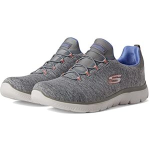 Skechers Summits Quick Getaway Womens Slip On Bungee Sneakers Gray/Blue 12 Skechers Summits Quick Getaway Womens Slip On Bungee Sneakers Gray/Blue 12