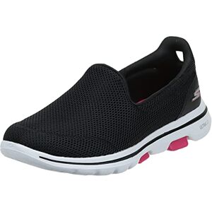 Skechers Women's GO Walk 5 Slip On Trainers, Black Textile Hot Pink Trim, 3.5 UK Skechers Women's GO Walk 5 Slip On Trainers, Black Textile Hot Pink Trim, 3.5 UK