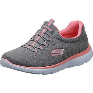 Skechers Womens Summits Top Player Sneaker, Grey Mesh Pink Trim, 5.5 UK Skechers Womens Summits Top Player Sneaker, Grey Mesh Pink Trim, 5.5 UK