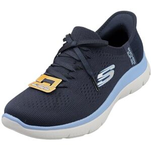 Skechers Women's Summits New Daily Slip-On Sneakers, Navy Knit/Blue Trim, 8 UK Skechers Women's Summits New Daily Slip-On Sneakers, Navy Knit/Blue Trim, 8 UK