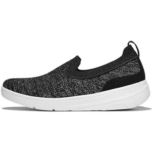 Fitflop Womens Super-q Knit Slip-ons Sneaker, Black Silvereen, 5.5 UK Fitflop Womens Super-q Knit Slip-ons Sneaker, Black Silvereen, 5.5 UK