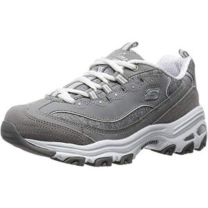 Skechers Women's D'lites Me Time Wide Fashion Sneaker, Grey White, 2.5 UK Wide Skechers Women's D'lites Me Time Wide Fashion Sneaker, Grey White, 2.5 UK Wide