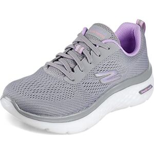 Skechers Women's Go Walk Hyper Burst Road Running Shoe, Grey Textile/Purple Trim, 6 UK Skechers Women's Go Walk Hyper Burst Road Running Shoe, Grey Textile/Purple Trim, 6 UK