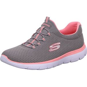 Skechers Womens Summits Top Player Sneaker, Grey Mesh Pink Trim, 2.5 UK Skechers Womens Summits Top Player Sneaker, Grey Mesh Pink Trim, 2.5 UK