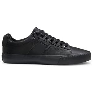 Boss Mens Aiden Tenn Faux-Leather Trainers with Grained and Plain Textures Size 5 Black Boss Mens Aiden Tenn Faux-Leather Trainers with Grained and Plain Textures Size 5 Black