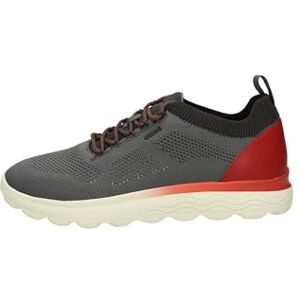 Geox Men's U SPHERICA E Sneaker, Dk Grey/Red, 7 UK Geox Men's U SPHERICA E Sneaker, Dk Grey/Red, 7 UK