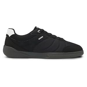 Hugo Boss Mens Riven Tenn Football-Inspired Trainers with Faux Suede Size 9 Black Hugo Boss Mens Riven Tenn Football-Inspired Trainers with Faux Suede Size 9 Black