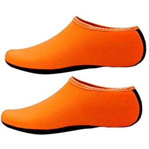 Drfeify Water Shoes, 3 Colors, 4 Size, Anti Slip Bottom, Swimming Shoes Socks Rubber Neoprene Antiskid Waterproof for Water Shoes Beach Walking (Orange)