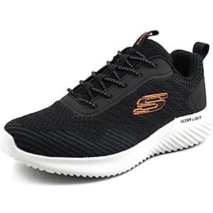 Skechers Men's Bounder Intread Sneaker, Black Knit/Synthetic/Orange Trim, 7.5 UK Skechers Men's Bounder Intread Sneaker, Black Knit/Synthetic/Orange Trim, 7.5 UK