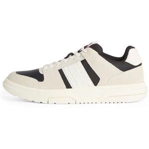 Tommy Jeans Men’s The Brooklyn Mix Sporty Cupsole Trainers, Off-White (Newsprint), 9 Tommy Jeans Men’s The Brooklyn Mix Sporty Cupsole Trainers, Off-White (Newsprint), 9