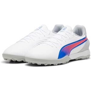 Puma Men's King Match TT Sneaker, White-BLUEMAZING-Flat Light Gray, 6 UK Puma Men's King Match TT Sneaker, White-BLUEMAZING-Flat Light Gray, 6 UK