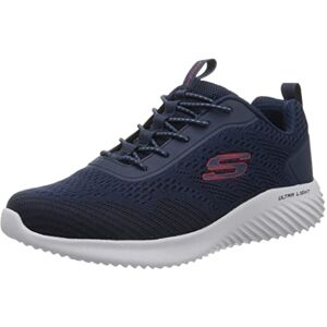 Skechers Men's Bounder Intread Sneaker, Navy Knit/Synthetic/Red Trim, 10.5 UK Skechers Men's Bounder Intread Sneaker, Navy Knit/Synthetic/Red Trim, 10.5 UK
