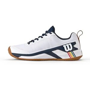 Wilson Rush Pro 4.5 Clay Men's Tennis Shoes, Made with Breathable Mesh, Provides Exceptional Support and Abrasion Resistance, with Lightweight Cushioning, Colour: White/Navy Blazer/Gum1a, Size: 7.5 Wilson Rush Pro 4.5 Clay Men's Tennis Shoes, Made with Breathable Mesh, Provides Exceptional Support and Abrasion Resistance, with Lightweight Cushioning, Colour: White/Navy Blazer/Gum1a, Size: 7.5