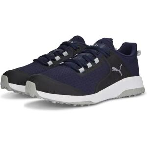Puma Men's Fusion Grip Extra Wide Golf Shoe, Navy Silver-Quiet Shade, 9.5 Puma Men's Fusion Grip Extra Wide Golf Shoe, Navy Silver-Quiet Shade, 9.5
