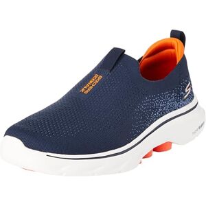 Skechers Men's Go Walk 7 Stretch Fit Slip-on Trainers, Navy and Orange Textile, 6 UK Skechers Men's Go Walk 7 Stretch Fit Slip-on Trainers, Navy and Orange Textile, 6 UK