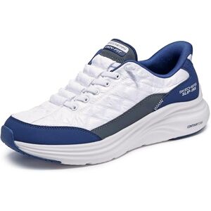 Skechers Men's Contour Foam Cozy Fit Casual Shoes, White Mesh/Duraleather/Navy Trim, 8 UK Skechers Men's Contour Foam Cozy Fit Casual Shoes, White Mesh/Duraleather/Navy Trim, 8 UK