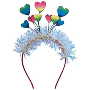 Sweetness 1 PC Pride Rainbow Headband Heart Shaped Headband Fashion Bling for Bisexual Pride Party Supplies