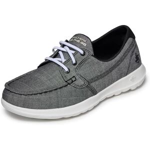 Skechers Womens Go Walk Lite - 15433 Boat Shoe Black/White - Shoes Skechers Womens Go Walk Lite - 15433 Boat Shoe Black/White - Shoes