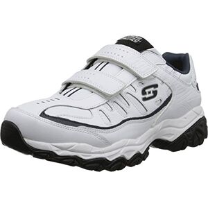 Skechers Men's Afterburn Strike Memory Foam Velcro Sneaker, White/Navy, 9 Skechers Men's Afterburn Strike Memory Foam Velcro Sneaker, White/Navy, 9