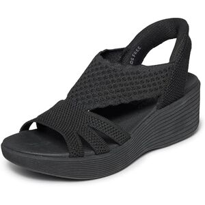 Skechers Women's Slip-in Scalloped Knit Sandals with Yoga Foam Skechers Women's Slip-in Scalloped Knit Sandals with Yoga Foam